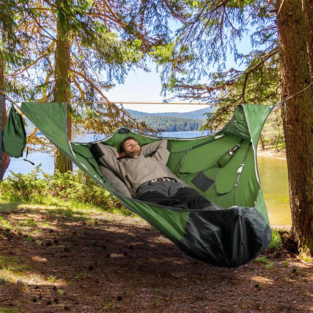 Cheap Goat Tents Portable Summer Camping Hammock Outdoor Multi Person Tear Proof Sleep Hammock Tent Suspension Kit Sleeping Swing   